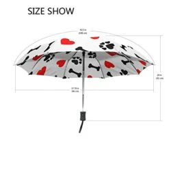 XLING Automatic Umbrellas Love Animal Dog Paw Print Anti-Slip Windproof Compact Rain Umbrella For Women Men -Samsonite Shop 41ZLycJgDkL