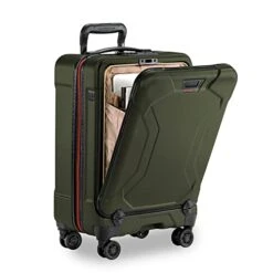 Briggs & Riley Torq Hardside Carry On Luggage With Spinner Wheels 22 Inch. USB Charging Port, TSA-Friendly Locks, Easy Access Hinged Front Pocket, Green -Samsonite Shop 41aBpvaAgzL