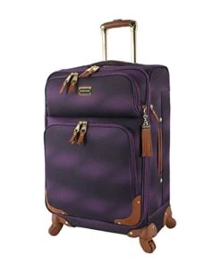 Steve Madden Designer Luggage Collection - 3 Piece Softside Expandable Lightweight Spinner Suitcase Set - Travel Set Includes 20 Inch Carry On, 24 Inch & 28-Inch Checked Suitcases (Shadow Purple) -Samsonite Shop 41aG5YAY L