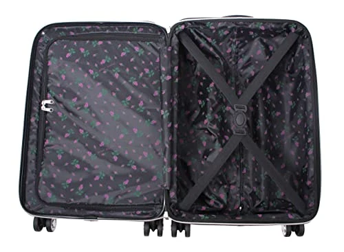 Betsey Johnson Designer Luggage Collection - Expandable 3 Piece Hardside Lightweight Spinner Suitcase Set - Travel Set Includes 20-Inch Carry On, 26 Inch And 30-Inch Checked Suitcase (Stripe Roses) 6 Betsey Johnson Designer Luggage Collection - Expandable 3 Piece Hardside Lightweight Spinner Suitcase Set - Travel Set Includes 20-Inch Carry On, 26 Inch And 30-Inch Checked Suitcase (Stripe Roses) - Image 4