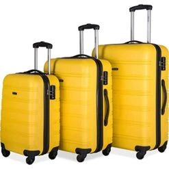 Merax Expandable Luggage Sets With TSA Locks, 3 Piece Lightweight Spinner Suitcase Set (Yellow) 17 Merax Expandable Luggage Sets With TSA Locks, 3 Piece Lightweight Spinner Suitcase Set (Yellow) -Samsonite Shop 41cF8j68g4L
