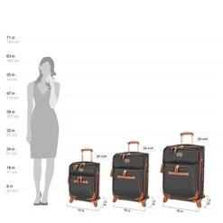 Steve Madden Designer Luggage Collection - Expandable 24 Inch Softside Bag - Durable Mid-sized Lightweight Checked Suitcase With 4-Rolling Spinner Wheels (Global Black) -Samsonite Shop 41dtDoRdYPL