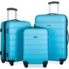 Merax Expandable Luggage Sets With TSA Locks, 3 Piece Lightweight Spinner Suitcase Set (Sky Blue) -Samsonite Shop 41ec1MMUphL