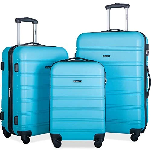 Merax Expandable Luggage Sets With TSA Locks, 3 Piece Lightweight Spinner Suitcase Set (Sky Blue) 3 Merax Expandable Luggage Sets With TSA Locks, 3 Piece Lightweight Spinner Suitcase Set (Sky Blue)