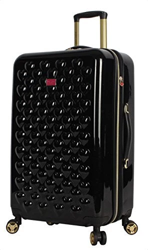 Betsey Johnson 26 Inch Checked Luggage Collection - Expandable Scratch Resistant (ABS + PC) Hardside Suitcase - Designer Lightweight Bag With 8-Rolling Spinner Wheels (Heart To Heart Black) 3 Betsey Johnson 26 Inch Checked Luggage Collection - Expandable Scratch Resistant (ABS + PC) Hardside Suitcase - Designer Lightweight Bag With 8-Rolling Spinner Wheels (Heart To Heart Black)
