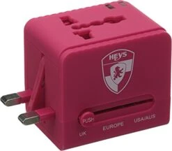 Heys America Unisex All-In-One Travel Adapter Pro With USB Fuchsia One Size