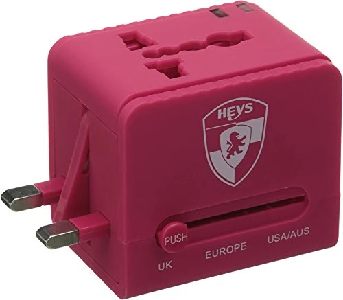 Heys America Unisex All-In-One Travel Adapter Pro With USB Fuchsia One Size 3 Heys America Unisex All-In-One Travel Adapter Pro With USB Fuchsia One Size