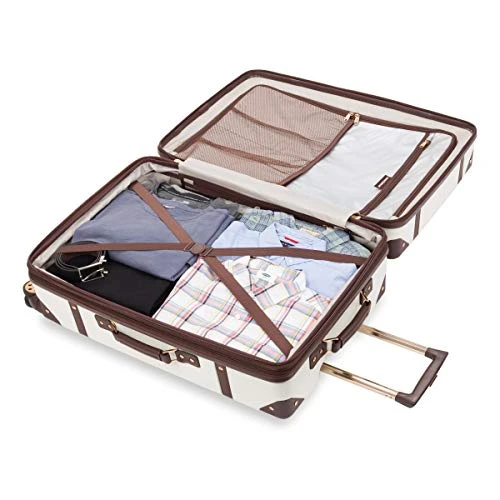 SwissGear 7739 Trunk, Hardside Spinner Luggage (White, Checked-Large 26 Inch) 4 SwissGear 7739 Trunk, Hardside Spinner Luggage (White, Checked-Large 26 Inch) - Image 2