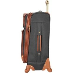 Steve Madden Designer Luggage Collection - Expandable 24 Inch Softside Bag - Durable Mid-sized Lightweight Checked Suitcase With 4-Rolling Spinner Wheels (Global Black) -Samsonite Shop 41gaxmDPdiL