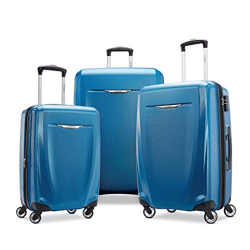 Samsonite Winfield 3 DLX Hardside Expandable Luggage With Spinners, Blue/Navy, Checked-Medium 25-Inch 4 Samsonite Winfield 3 DLX Hardside Expandable Luggage With Spinners, Blue/Navy, Checked-Medium 25-Inch - Image 2
