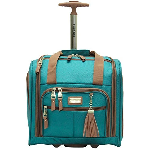 Steve Madden Designer Luggage Collection- 3 Piece Softside Expandable Lightweight Spinner Suitcases- Travel Set Includes Under Seat Bag, 20-Inch Carry On & 28-Inch Checked Suitcase (Harlo Teal Blue) 6 Steve Madden Designer Luggage Collection- 3 Piece Softside Expandable Lightweight Spinner Suitcases- Travel Set Includes Under Seat Bag, 20-Inch Carry On & 28-Inch Checked Suitcase (Harlo Teal Blue) - Image 5