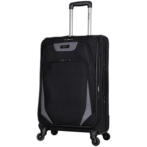 Kenneth Cole Reaction Going Places 24" 600d Polyester Expandable 4-Wheel Spinner Checked Luggage, Black 4 Kenneth Cole Reaction Going Places 24" 600d Polyester Expandable 4-Wheel Spinner Checked Luggage, Black - Image 2