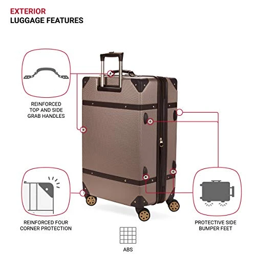 SwissGear 7739 Trunk, Hardside Spinner Luggage (Blush, Checked-Large 26-Inch) 10 SwissGear 7739 Trunk, Hardside Spinner Luggage (Blush, Checked-Large 26-Inch) - Image 8