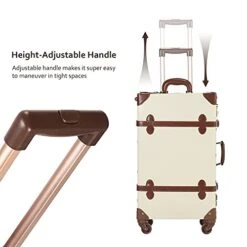 CO-Z Premium Vintage Luggage Set 24 Inches TSA Locks Wheel Suitcase With 12 Inches Hand Bag (Beige) -Samsonite Shop 41lCt8ga2AS