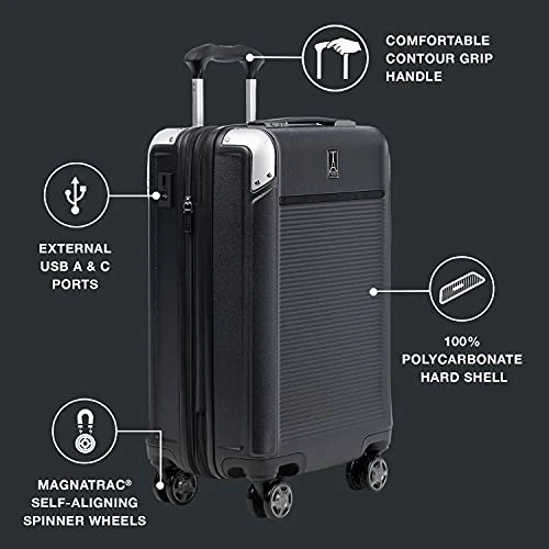 Travelpro Platinum Elite Hardside Expandable Spinner Wheel Luggage TSA Lock Hard Shell Polycarbonate Suitcase, Shadow Black, Carry-on 21-Inch 7 Travelpro Platinum Elite Hardside Expandable Spinner Wheel Luggage TSA Lock Hard Shell Polycarbonate Suitcase, Shadow Black, Carry-on 21-Inch - Image 5