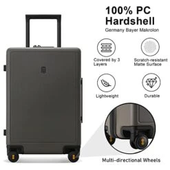 LEVEL8 Elegance Checked Luggage, 24 Inch Hardside Suitcase, Lightweight PC Matte Hardshell With TSA Lock, Spinner Wheels - Olive Green -Samsonite Shop 41pjbMqOjZL