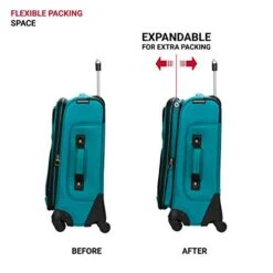 SwissGear Sion Softside Luggage With Spinner Wheels, Teal, Carry-On 21-Inch -Samsonite Shop 41rHOMC2eKL