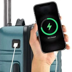 U.S. Traveler Boren Polycarbonate Hardside Rugged Travel Suitcase Luggage With 8 Spinner Wheels, Aluminum Handle, Teal, 2-Piece Set -Samsonite Shop 41sY9bC47PS