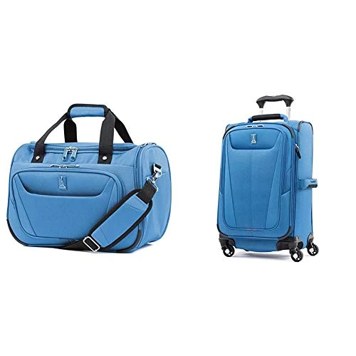 Travelpro Maxlite 5-Softside Expandable Spinner Wheel Luggage, Azure Blue, 2-Piece Set (Tote/21) 3 Travelpro Maxlite 5-Softside Expandable Spinner Wheel Luggage, Azure Blue, 2-Piece Set (Tote/21)