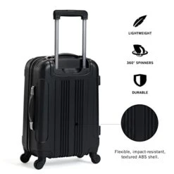 Kenneth Cole Reaction Out Of Bounds Luggage Collection Lightweight Durable Hardside 4-Wheel Spinner Travel Suitcase Bags, Midnight Black, 2-Piece Set (20" & 28") -Samsonite Shop 41wPDiEtn9L