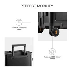 LEVEL8 Gibraltar Carry On Luggage, 20" Aluminum Frame Hardside Suitcase Zipperless Luggage With TSA Lock, 8 Spinner Wheels - Dark Grey -Samsonite Shop 41wpfFjcJuL