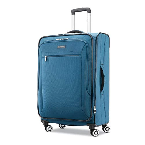 Samsonite Ascella X Softside Expandable Luggage With Spinner Wheels, Teal, Checked-Medium 25-Inch 3 Samsonite Ascella X Softside Expandable Luggage With Spinner Wheels, Teal, Checked-Medium 25-Inch
