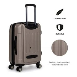 Kenneth Cole Reaction Renegade 28” Check Size Luggage Lightweight Hardside Expandable 8-Wheel Spinner Travel Suitcase, Champagne, Inch -Samsonite Shop 41xJwoo4lbL