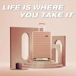 Coolife Luggage Suitcase 3 Piece Set Expandable (only 28”) ABS+PC Spinner Suitcase With TSA Lock Carry On 20 In 24in 28in (sakura Pink) -Samsonite Shop 41zEmqCkYUL