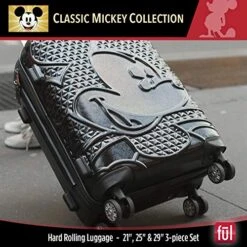 FUL Disney Mickey Mouse 3 Piece Rolling Luggage Set, Hardside Suitcase With Spinner Wheels, 21 Inch, 25 Inch And 29 Inch, Black -Samsonite Shop 51 uM x3sIL
