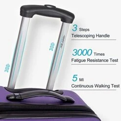 Merax 3 Pcs Luggage Set Expandable Hardside Lightweight Spinner Suitcase With TSA Lock [Upgraded Version] (Purple) -Samsonite Shop 510ovseqsuL