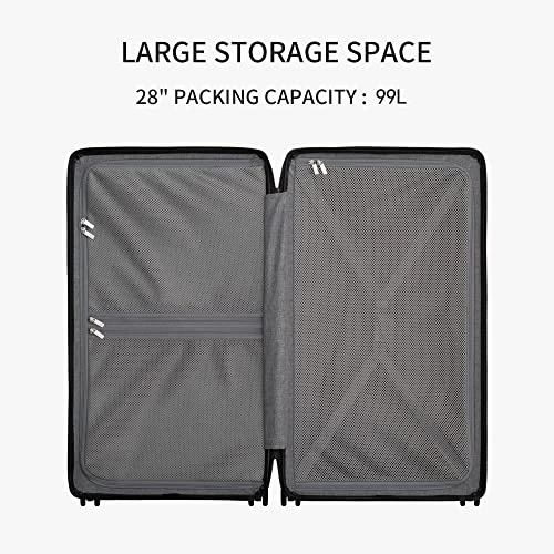 LEVEL8 Trunk Luggage, 28 Inch Luggage With Spinner Wheels, Luminous Textured 28 Inch Checked Large Luggage, Lightweight PC With TSA Lock - 28 Inch, Black 5 LEVEL8 Trunk Luggage, 28 Inch Luggage With Spinner Wheels, Luminous Textured 28 Inch Checked Large Luggage, Lightweight PC With TSA Lock - 28 Inch, Black - Image 3