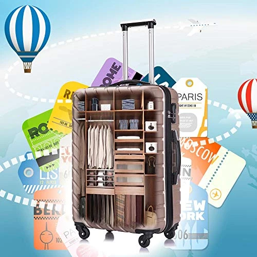 Hardshell Luggage 5 Piece ABS Luggages Sets With Spinner Wheels Travel Bag Suitcases Sets Free Backpack 18-28 Inch (Champagne Gold) 5 Hardshell Luggage 5 Piece ABS Luggages Sets With Spinner Wheels Travel Bag Suitcases Sets Free Backpack 18-28 Inch (Champagne Gold) - Image 3