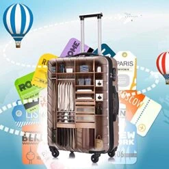 Apelila 5 Piece Hardshell Luggage Sets,Travel Suitcase,Carry On Luggage With Spinner Wheels Free Cover&Hanger Inside (Champagne Gold With Bag) -Samsonite Shop 512QJZp SEL afba094b 79aa 464d 9a72 b885f0f6161e