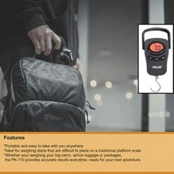 American Weigh Scales - PK Series Industrial Digital Hanging Scale, Black, 110 X 0.05lbs - PK-110 -Samsonite Shop 514iasfP sL