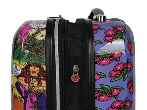 Betsey Johnson 30 Inch Checked Luggage Collection - Expandable Scratch Resistant (ABS + PC) Hardside Suitcase - Designer Lightweight Bag With 8-Rolling Spinner Wheels (Girls Print) 6 Betsey Johnson 30 Inch Checked Luggage Collection - Expandable Scratch Resistant (ABS + PC) Hardside Suitcase - Designer Lightweight Bag With 8-Rolling Spinner Wheels (Girls Print) - Image 4