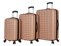 Steve Madden Luggage Set 3 Piece - Lightweight Hardside Suitcase Set - Includes 20 Inch Carry On, 24In/28In Checked Bag With 8-Wheel Rolling Spinner (Rose Gold, One Size)
