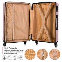 Apelila 4 Piece TSA Hardshell Luggage Sets,Expandable Travel Suitcase,Carry On Luggage With Spinner Wheels Free Cover&Hanger Inside (Rose Gold) -Samsonite Shop 518UBt1tLrL 9ed06822 7cab 4266 b151 f87f5783aecf