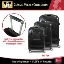 FUL Disney Mickey Mouse 3 Piece Rolling Luggage Set, Hardside Suitcase With Spinner Wheels, 21 Inch, 25 Inch And 29 Inch, Black -Samsonite Shop 519e8EGvEVL