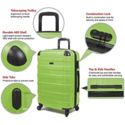 Hipack Prime Suitcases Hardside Luggage With Spinner Wheels, Green, 3-Piece Set (20/24/28) -Samsonite Shop 519wpyoHS6L