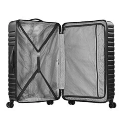U.S. Traveler Boren Polycarbonate Hardside Rugged Travel Suitcase Luggage With 8 Spinner Wheels, Aluminum Handle, Black, 2-Piece Set, USB Port In Carry-On -Samsonite Shop 51A83kKmVXS