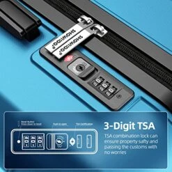 SHOWKOO Luggage Sets Expandable PC+ABS Durable Suitcase Sets Double Wheels TSA Lock 4 Piece Luggage Set Sky Blue 13 SHOWKOO Luggage Sets Expandable PC+ABS Durable Suitcase Sets Double Wheels TSA Lock 4 Piece Luggage Set Sky Blue -Samsonite Shop 51BiNVZSM7L
