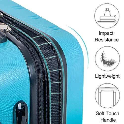 Merax Expandable Luggage Sets With TSA Locks, 3 Piece Lightweight Spinner Suitcase Set (Sky Blue) 6 Merax Expandable Luggage Sets With TSA Locks, 3 Piece Lightweight Spinner Suitcase Set (Sky Blue) - Image 4