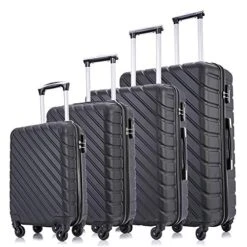 4 Piece Hardshell Luggage Sets,Travel Suitcase,Carry On Luggage With Spinner Wheels Free Cover&Hanger Inside (Black, 4 Pieces) 19 4 Piece Hardshell Luggage Sets,Travel Suitcase,Carry On Luggage With Spinner Wheels Free Cover&Hanger Inside (Black, 4 Pieces) -Samsonite Shop 51CEON61BEL