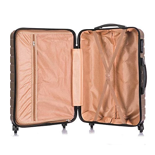 Hardshell Luggage 5 Piece ABS Luggages Sets With Spinner Wheels Travel Bag Suitcases Sets Free Backpack 18-28 Inch (Champagne Gold) 8 Hardshell Luggage 5 Piece ABS Luggages Sets With Spinner Wheels Travel Bag Suitcases Sets Free Backpack 18-28 Inch (Champagne Gold) - Image 6