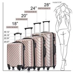 Hardshell Luggage 5 Piece ABS Luggages Sets With Spinner Wheels Travel Bag Suitcases Sets Free Backpack 18-28 Inch (Champagne Gold) 14 Hardshell Luggage 5 Piece ABS Luggages Sets With Spinner Wheels Travel Bag Suitcases Sets Free Backpack 18-28 Inch (Champagne Gold) -Samsonite Shop 51C 7FO1vIL 5fd57328 0e33 4b59 b3ee 964388b4bc67
