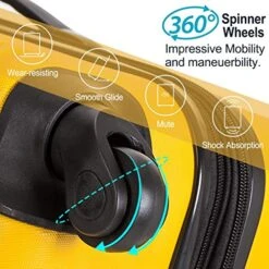 Merax Expandable Luggage Sets With TSA Locks, 3 Piece Lightweight Spinner Suitcase Set (Yellow) 15 Merax Expandable Luggage Sets With TSA Locks, 3 Piece Lightweight Spinner Suitcase Set (Yellow) -Samsonite Shop 51CqCTMYgmL