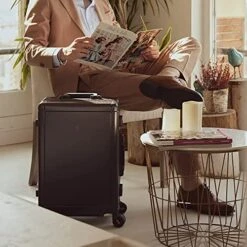 LEVEL8 Gibraltar Carry On Luggage, 20" Aluminum Frame Hardside Suitcase Zipperless Luggage With TSA Lock, 8 Spinner Wheels - Dark Grey -Samsonite Shop 51EJvi5oAEL