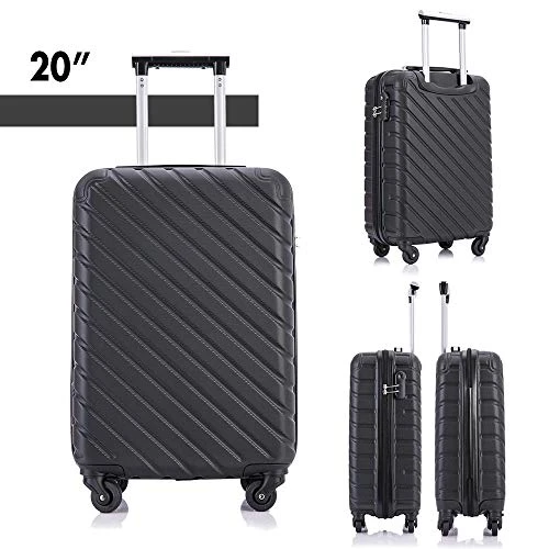 4 Piece Hardshell Luggage Sets,Travel Suitcase,Carry On Luggage With Spinner Wheels Free Cover&Hanger Inside (Black, 4 Pieces) 9 4 Piece Hardshell Luggage Sets,Travel Suitcase,Carry On Luggage With Spinner Wheels Free Cover&Hanger Inside (Black, 4 Pieces) - Image 7
