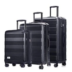 Verdi Luggage Set 3 Piece - Lightweight With USB Port Hardside Carry On Suitcase - Includes Expandable 20 Inch Carry On, 24In/TSA-Approved Lock 28In Checked Bag With 8-Wheel Rolling Spinner