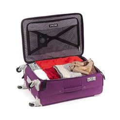 Cloe Checked Medium 24 Inch Water-Resistant Luggage With 360º-spinner Wheels In Purple Color -Samsonite Shop 51FXae0KKbS